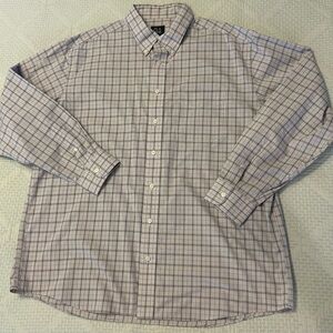 Jos. A. Bank Gray Plaid Casual Button-Down Shirt